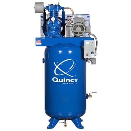 Quincy Compressor 5 HP 80 Gal 175 Max PSI QP Pro Two-Stage Stationary Electric (208 Volt 3 Phase) Reciprocating Air Compressor with Vertical Tank N/A