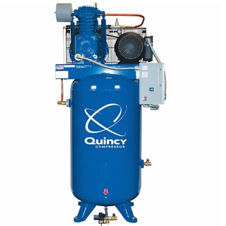 Quincy Compressor 7.5 HP 80 Gal 175 Max PSI QP MAX Two-Stage Stationary Electric (230 Volt 1 Phase) Reciprocating Air Compressor with Vertical Tank N/A