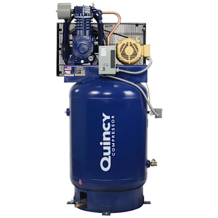 Quincy Compressor 10 HP 120 Gal 175 Max PSI QT Pro Two-Stage Stationary Electric (208 Volt 3 Phase) Reciprocating Air Compressor with Vertical Tank N/A