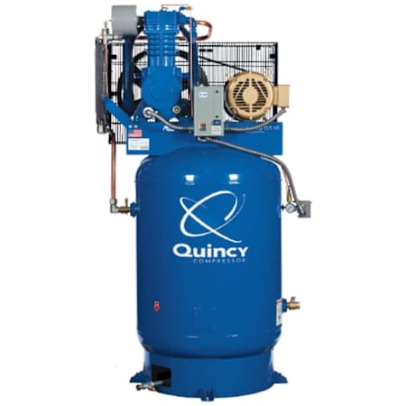 Quincy Compressor 10 HP 120 Gal 175 Max PSI QT MAX Two-Stage Stationary Electric (460 Volt 3 Phase) Reciprocating Air Compressor with Vertical Tank N/A