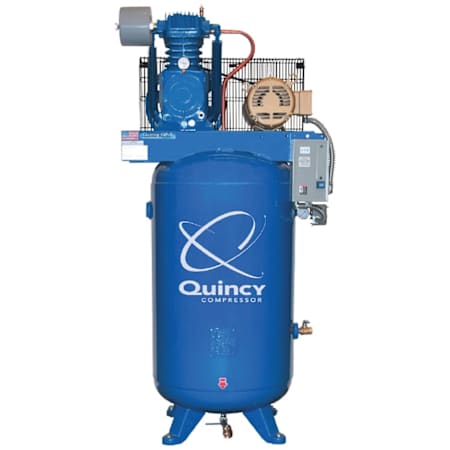 Quincy Compressor 10 HP 120 Gal 175 Max PSI QP MAX Two-Stage Stationary Electric (230 Volt 3 Phase) Reciprocating Air Compressor with Vertical Tank N/A