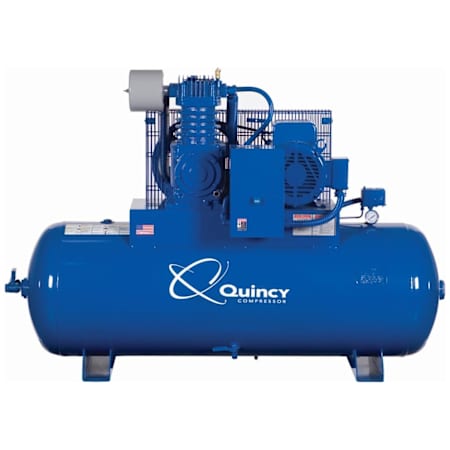 Quincy Compressor 7.5 HP 80 Gal 175 Max PSI QT Pro Two-Stage Stationary Electric (460 Volt 3 Phase) Reciprocating Air Compressor with Horizontal Tank N/A
