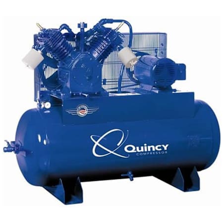 Quincy Compressor 15 HP 120 Gal 175 Max PSI QT Pro Two-Stage Stationary Electric (208 Volt 3 Phase) Reciprocating Air Compressor with Horizontal Tank N/A