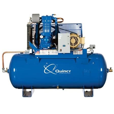 Quincy Compressor 10 HP 120 Gal 175 Max PSI QP Pro Two-Stage Stationary Electric (460 Volt 3 Phase) Reciprocating Air Compressor with Horizontal Tank N/A