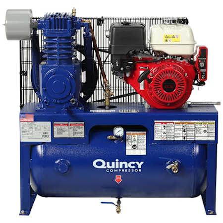 Quincy Compressor 13 HP 30 Gal 175 Max PSI QT Two-Stage Truck Mount Gas Reciprocating Air Compressor with Horizontal Tank N/A