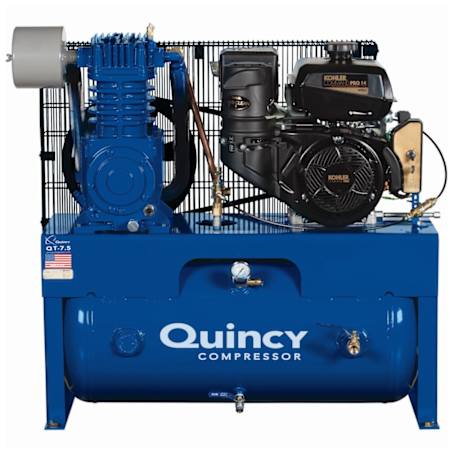 Quincy Compressor 14 HP 30 Gal 175 Max PSI QT Two-Stage Truck Mount Gas Reciprocating Air Compressor with Horizontal Tank N/A