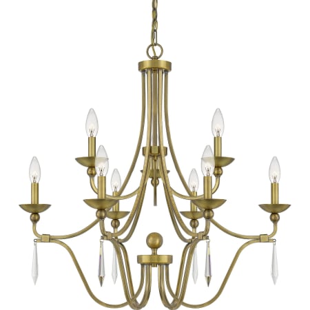 Quoizel Joules 9 Light 32" Wide Chandelier Aged Brass