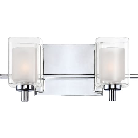 Quoizel Kolt 2 Light 13" Wide LED Bathroom Vanity Light with Outer Clear Glass and Heavy Sand Blast Inner Glass Polished Chrome