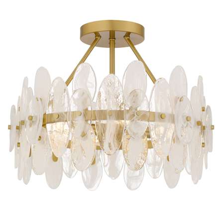 Quoizel Abigail 4 Light 18" Wide Semi-Flush Drum Ceiling Fixture Brushed Gold