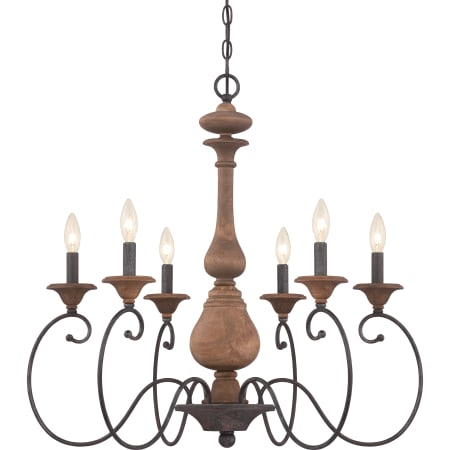 Quoizel Auburn 6 Light Single Tier Chandelier Rustic Black