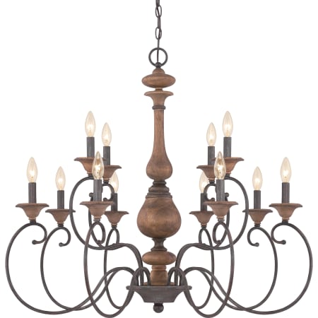 Quoizel Auburn 12 Light 2 Tier Chandelier Rustic Black