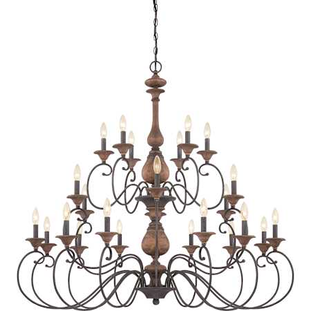 Quoizel Auburn 24 Light 3 Tier Chandelier Rustic Black