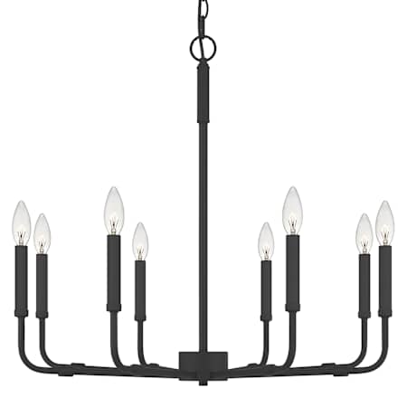 Quoizel Abner 8 Light 28" Wide Taper Candle Chandelier Matte Black