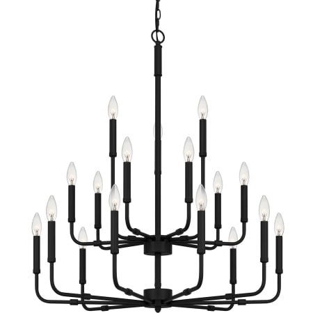 Quoizel Abner 18 Light 32" Wide Taper Candle Style Chandelier Matte Black