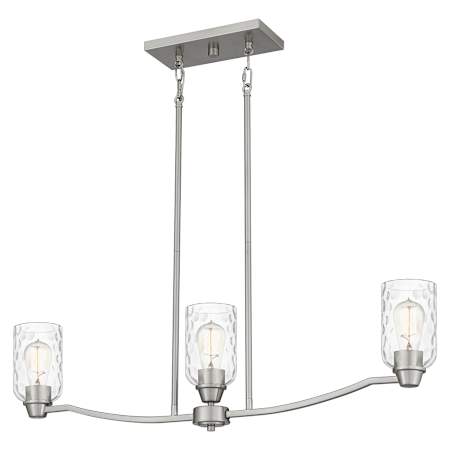 Quoizel Acacia 3 Light 35" Wide Linear Chandelier Brushed Nickel