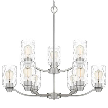 Quoizel Acacia 9 Light 29" Wide Chandelier Brushed Nickel