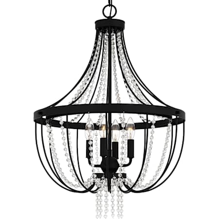 Quoizel 4 Light 20" Wide Taper Candle Multi Light Pendant Matte Black