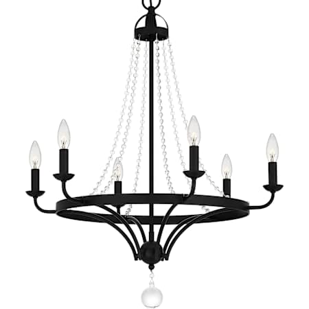 Quoizel 6 Light 26" Wide Taper Candle Style Chandelier Matte Black