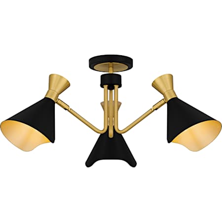 Quoizel Arden 3 Light 26" Wide Semi-Flush Ceiling Fixture / Converts to Pendant Matte Black