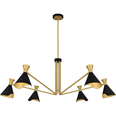 Quoizel Arden 6 Light 52" Wide Chandelier with Adjustable Shades Matte Black