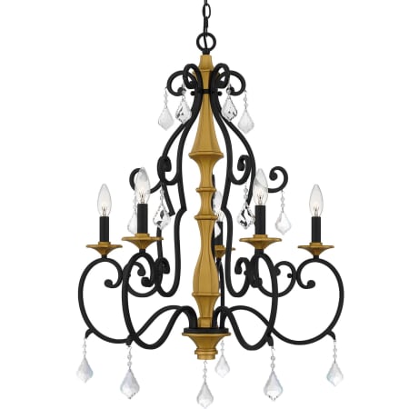Quoizel Althea 5 Light 26" Wide Crystal Candle Style Chandelier Matte Black