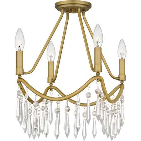 Quoizel Airedale 4 Light 12" Wide Semi-flush Ceiling Fixture Aged Brass