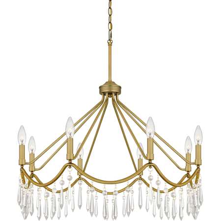 Quoizel Airedale 8 Light 30" Wide Crystal Candle Style Chandelier Aged Brass