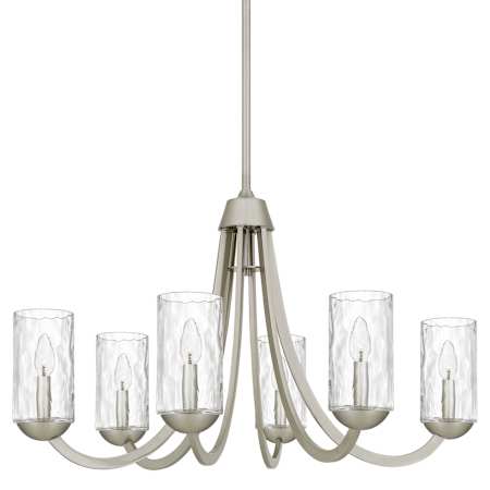Quoizel Allard 6 Light 32" Wide Taper Candle Style Chandelier with Water Glass Shades Brushed Nickel