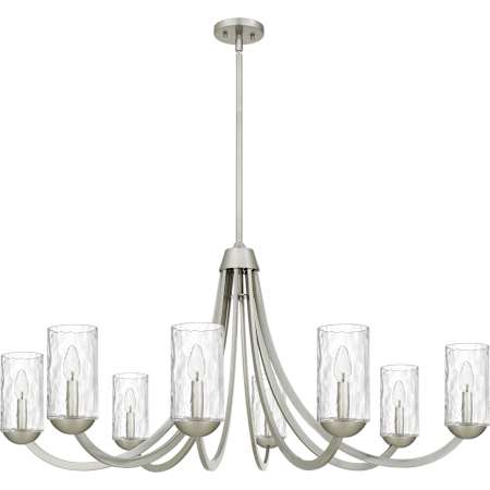 Quoizel Allard 8 Light 45" Wide Taper Candle Style Chandelier with Water Glass Shades Brushed Nickel