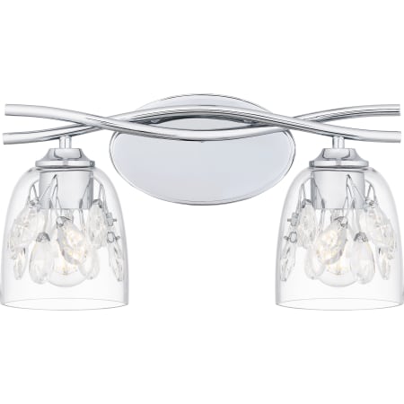 Quoizel Ansley 2 Light 16" Wide Bathroom Vanity Light with Crystal Accents Polished Chrome
