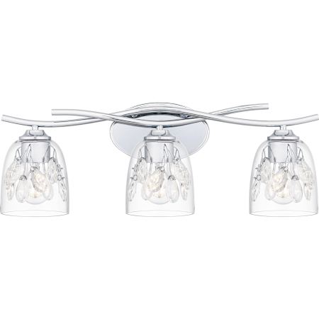 Quoizel Ansley 3 Light 24" Wide Bathroom Vanity Light with Crystal Accents Polished Chrome