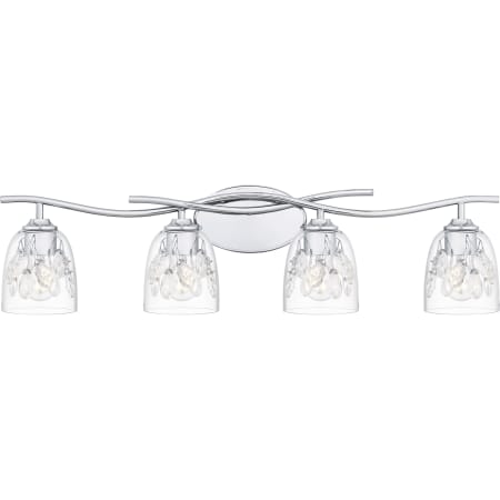 Quoizel Ansley 4 Light 34" Wide Bathroom Vanity Light with Crystal Accents Polished Chrome
