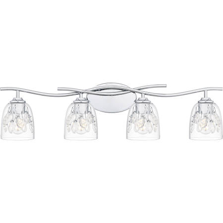 Quoizel Ansley 4 Light 34" Wide Bathroom Vanity Light with Crystal Accents Polished Chrome