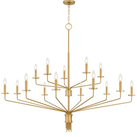 Quoizel Alexander 15 Light 55" Wide Taper Candle Style Chandelier Brushed Gold