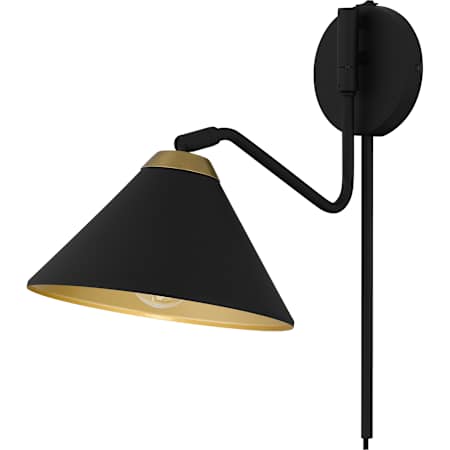 Quoizel Alscott 12" Tall Wall Sconce with Adjustable Shade Matte Black