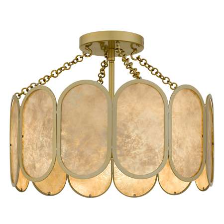 Quoizel Amalia 3 Light 16" Wide Semi-Flush Drum Ceiling Fixture Light Gold