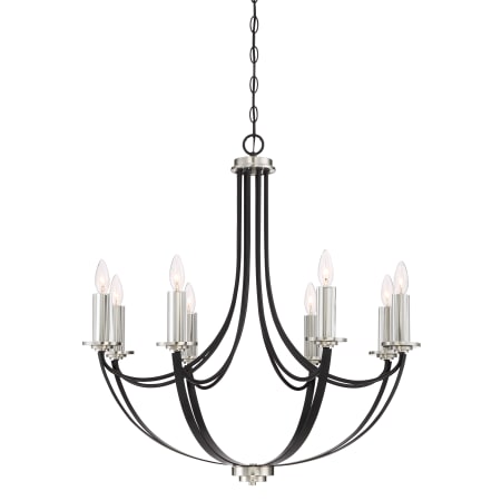 Quoizel Alana 8 Light 30" Wide Single Tier Candle Style Chandelier with Crystal Accents Mystic Black