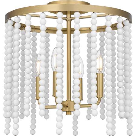 Quoizel Apelle 4 Light 15" Wide Semi-Flush Ceiling Fixture Aged Brass