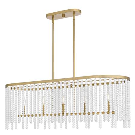 Quoizel Apelle 5 Light 41" Wide Beaded Candle Style Chandelier Aged Brass