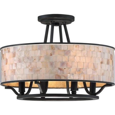 Quoizel Aristocrat 4 Light 16" Wide Semi Flush Ceiling Fixture with Shell Drum Shade Palladian Bronze