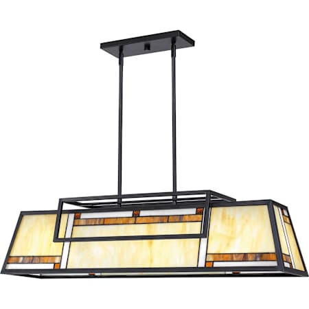 Quoizel Atwater 4 Light 39" Wide Billiard Chandelier Matte Black
