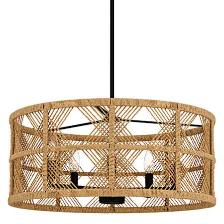 Quoizel Axford 5 Light 22" Wide Taper Candle Pendant / Converts to Semi-Flush Matte Black