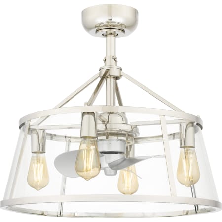 Quoizel 22 Inch Indoor Fandelier with Remote Control Polished Nickel