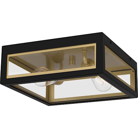 Quoizel Bourbon 2 Light 12" Wide Flush Mount Square Outdoor Outdoor Ceiling Fixture Matte Black