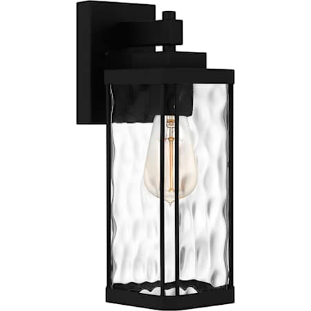 Quoizel Balchier 14" Tall Wall Sconce with Hammered Glass Shade Matte Black