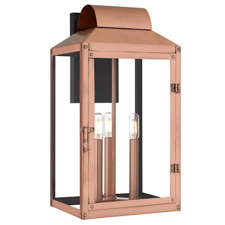 Quoizel Beryn 3 Light 19" Tall Outdoor Wall Sconce Aged Copper
