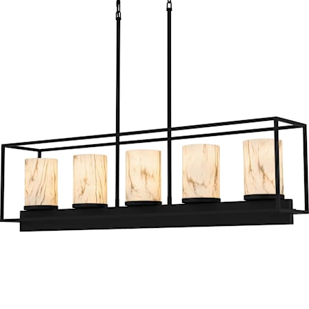 Quoizel Bentley 5 Light 42" Wide Pillar Candle Linear Chandelier Matte Black