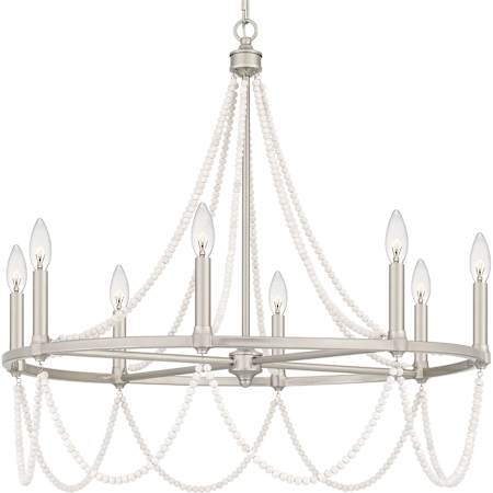 Quoizel 8 Light 30" Wide Beaded Candle Style Chandelier Brushed Nickel