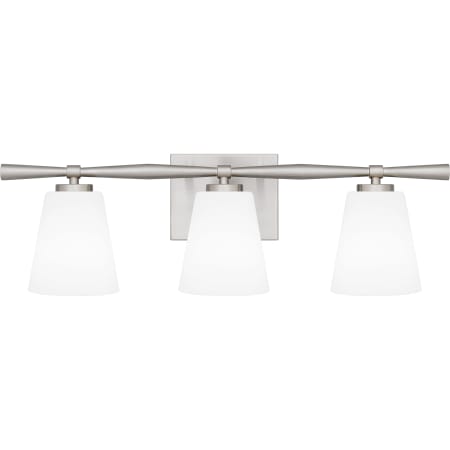 Quoizel Brindley 3 Light 24" Wide Vanity Light with Frosted Glass Shades Brushed Nickel