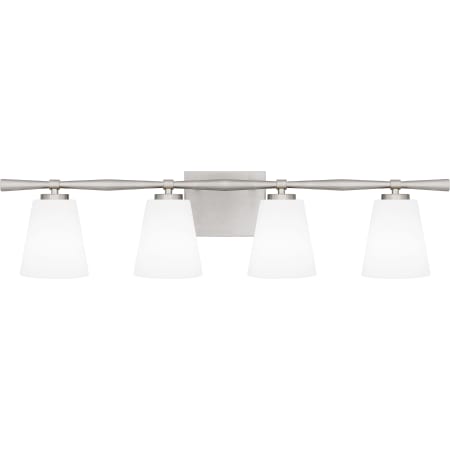 Quoizel Brindley 4 Light 31" Wide Vanity Light with Frosted Glass Shades Brushed Nickel